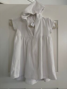 Tucker + Tate White Hooded Zip Bathingsuit Coverup Baby Girl